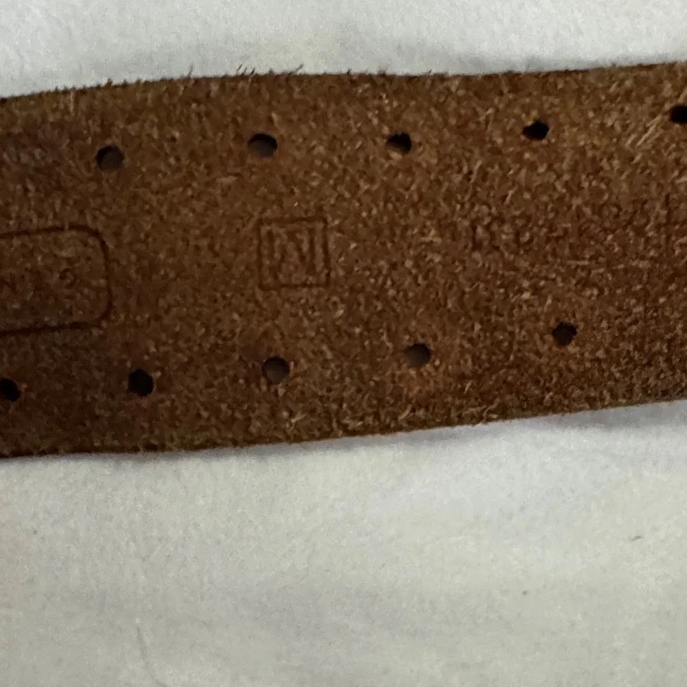 Y2K Brown Leather Belt with Silver Buckle - Picture 4 of 7